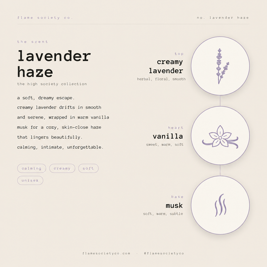 Lavender Haze calming coco soy candle with wooden wick