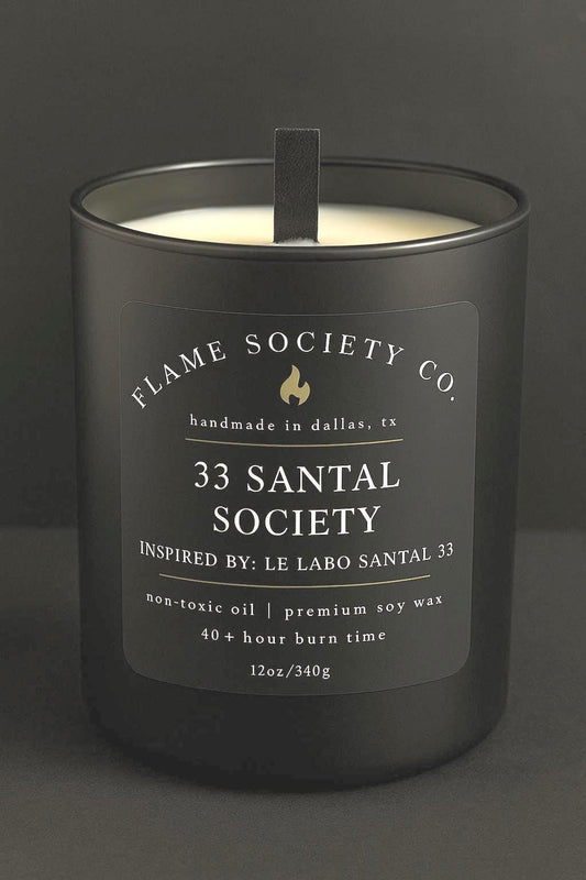 Le Labo Santal 33 Inspired Candle: 8oz, 12oz, 4oz Wax Melt CocoSoy Luxury Scent, Exact Replica of Santal 33 by Le Labo