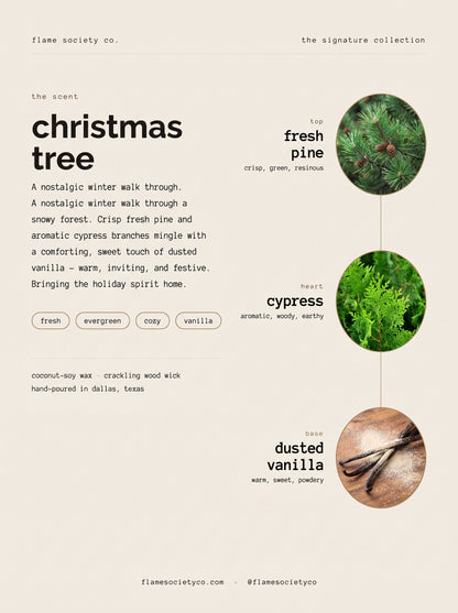 Christmas Tree | Fresh Pine, Cypress & Vanilla Musk Candle | Limited Edition 10oz Amber Jar CocoSoy Candle