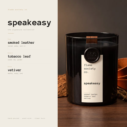 Speakeasy from The Signature Collection — smoked leather, tobacco leaf, vetiver — Flame Society Co.