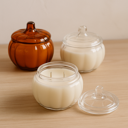 Pumpkin Glass Jar Candle: Pumpkin Spice & Vanilla Velvet Candle | 15oz