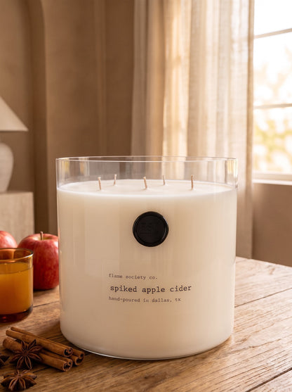 Flame Society Co. Big + Bougie 150oz Spiked Apple Cider XL statement candle