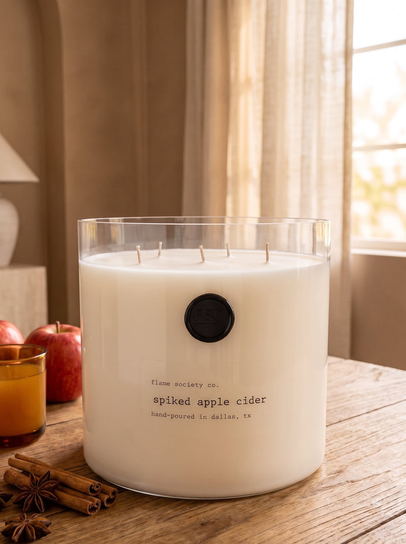Flame Society Co. Big + Bougie 150oz Spiked Apple Cider XL statement candle
