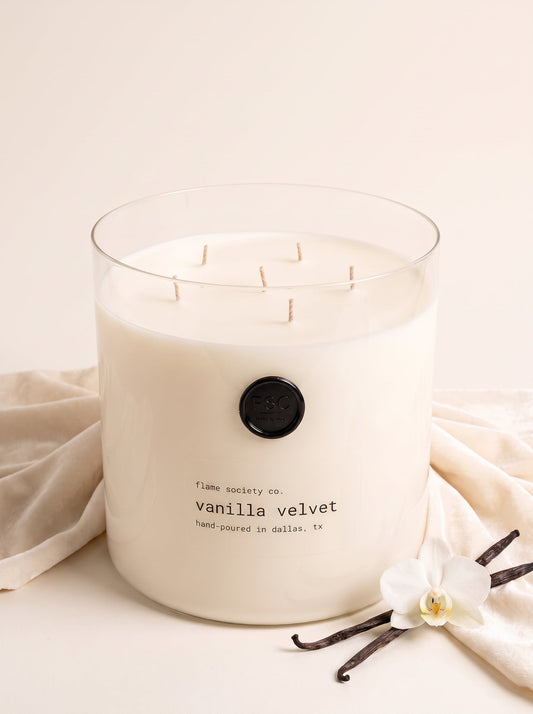 Flame Society Co. Big + Bougie 150oz Velvet Vanilla XL statement candle