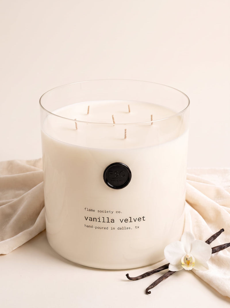 Flame Society Co. Big + Bougie 150oz Velvet Vanilla XL statement candle