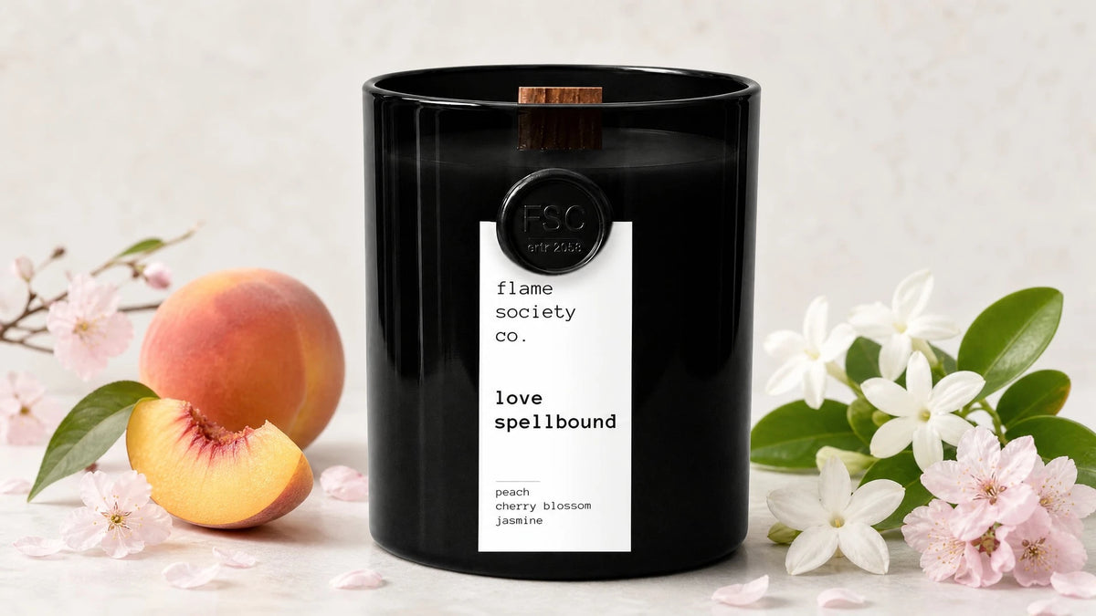 Love Spellbound luxury candle lifestyle photo.