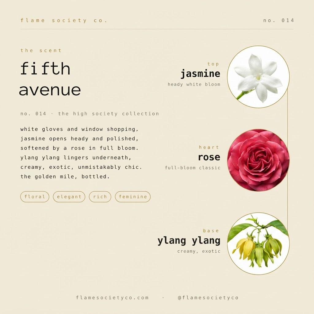 Fifth Avenue luxury candle lifestyle photo.