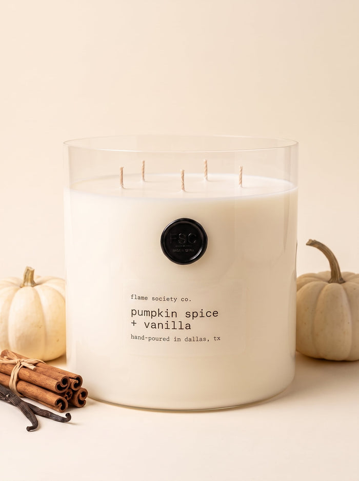 Flame Society Co. Big + Bougie 150oz Pumpkin Spice + Vanilla Velvet XL statement candle