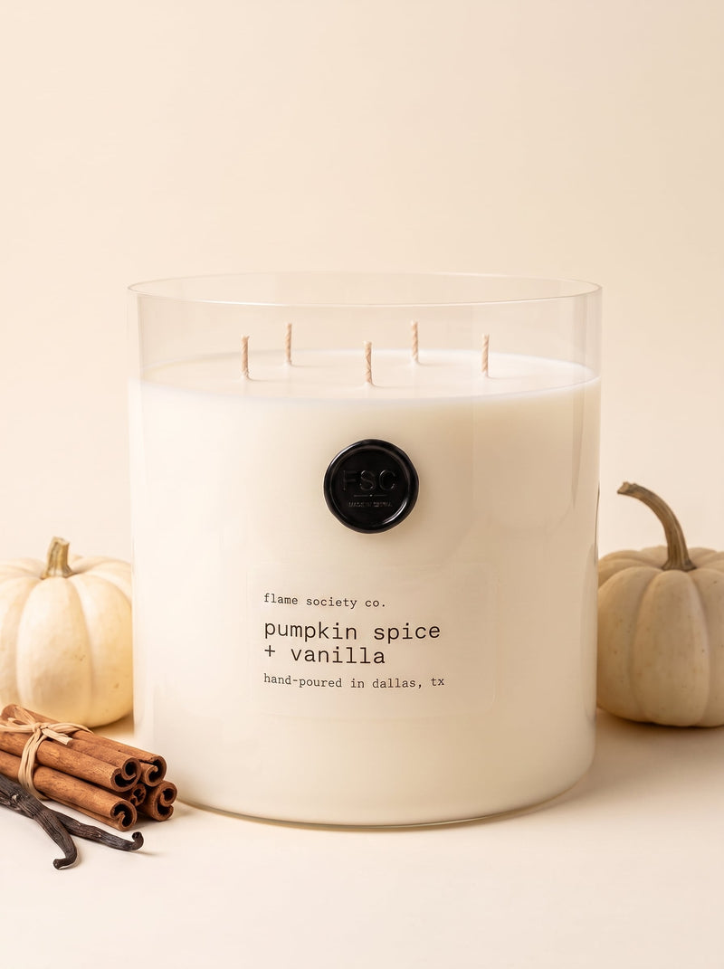 Flame Society Co. Big + Bougie 150oz Pumpkin Spice + Vanilla Velvet XL statement candle