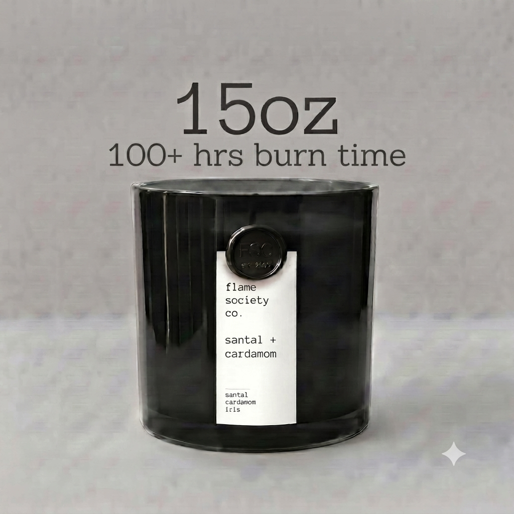 No. 033 Santal + Cardamom candle with wooden wick