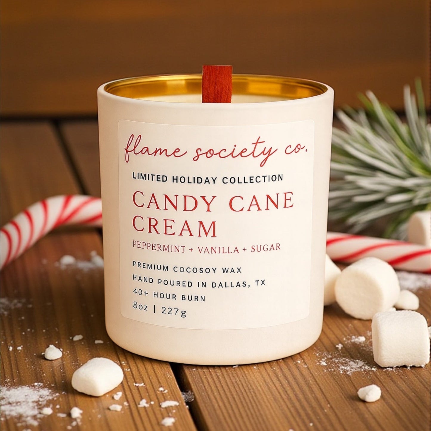 Candy Cane Cream Holiday Candle & Wax Melts