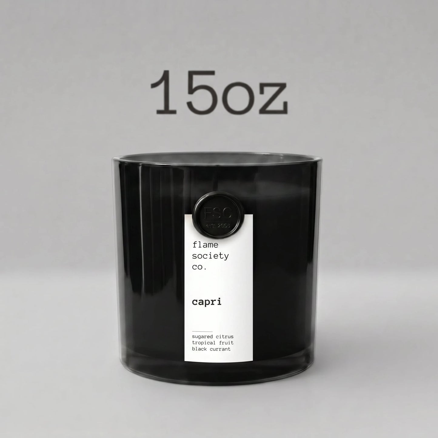 Capri luxury candle detail — Flame Society Co.