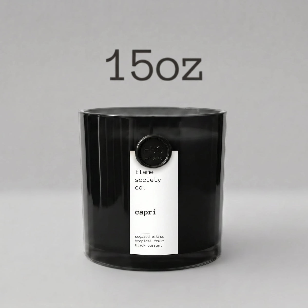 Capri luxury candle detail — Flame Society Co.