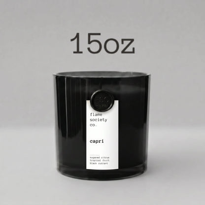 Capri luxury candle detail — Flame Society Co.