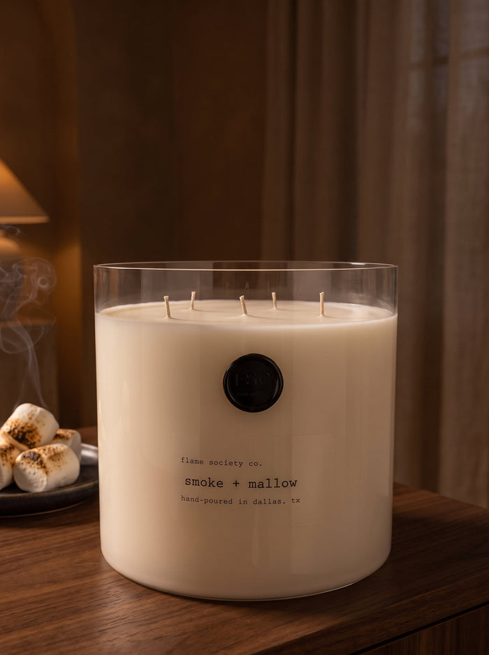 Flame Society Co. Big + Bougie 150oz Smoke + Mallow XL statement candle