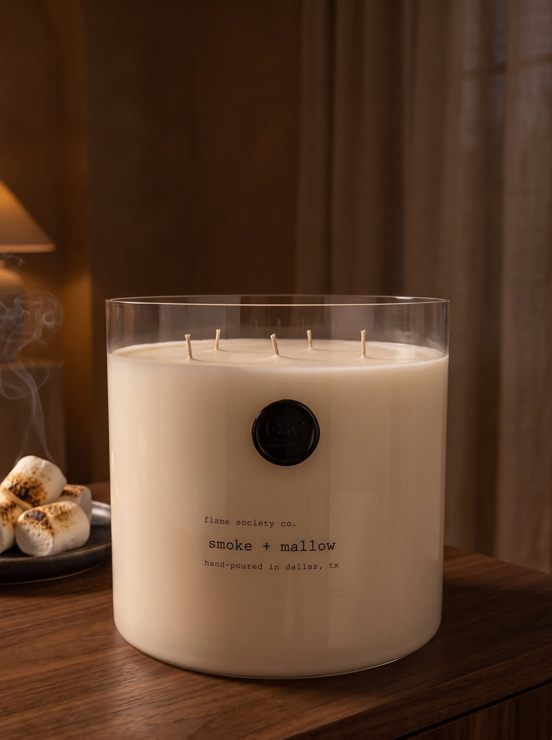 Flame Society Co. Big + Bougie 150oz Smoke + Mallow XL statement candle