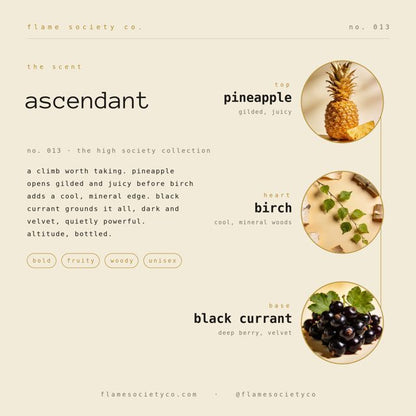 Ascendant candle — citrus, birch and bergamot — Flame Society Co.