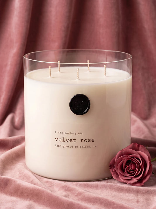 Flame Society Co. Big + Bougie 150oz Velvet Rose XL statement candle