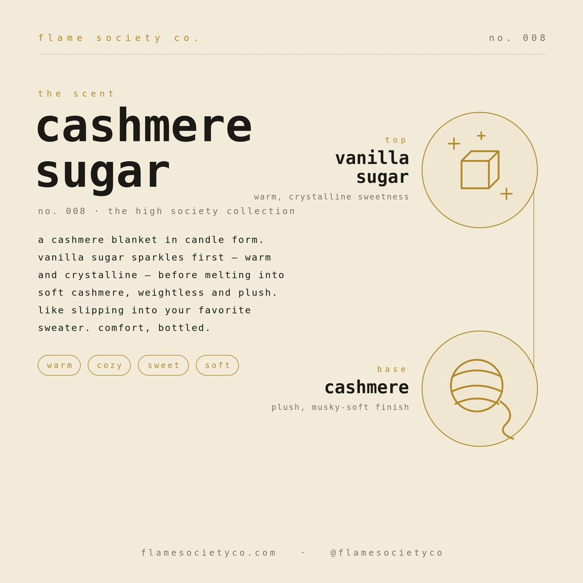 Cashmere Sugar luxury candle lifestyle photo.