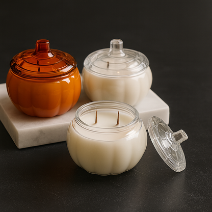 Pumpkin Glass Jar Candle: Pumpkin Spice & Vanilla Velvet Candle | 15oz