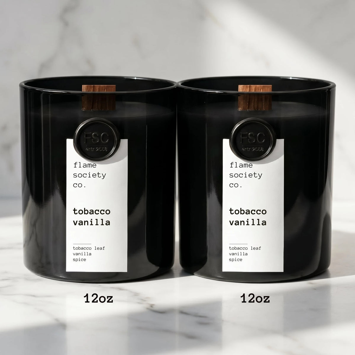 No. 002 Vanilla Tobacco luxury coco soy candle — Flame Society Co.