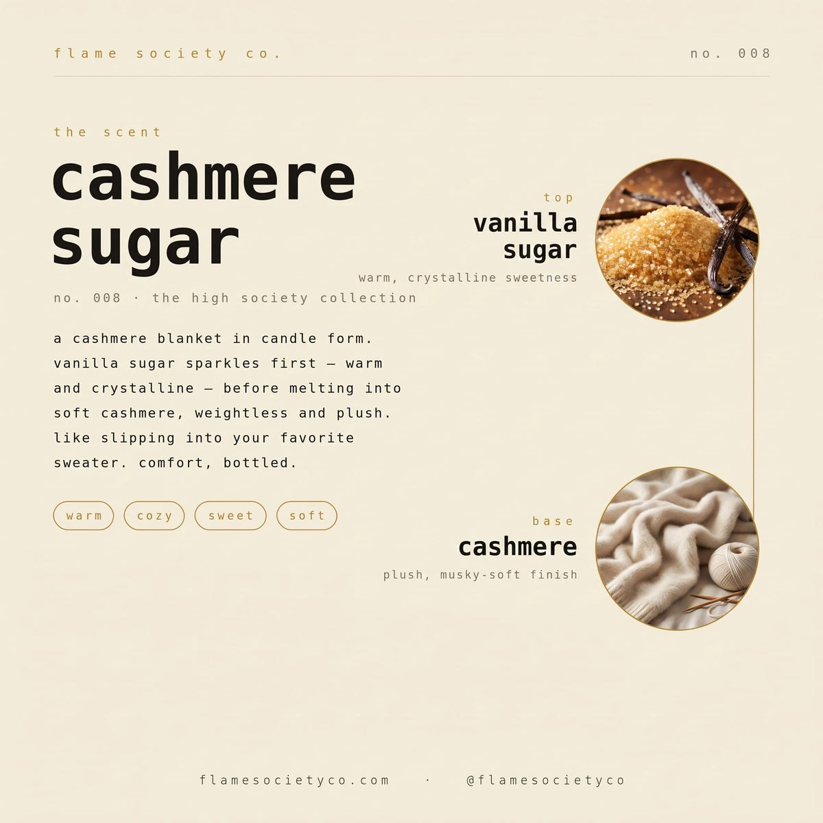 Cashmere Sugar luxury candle lifestyle photo.