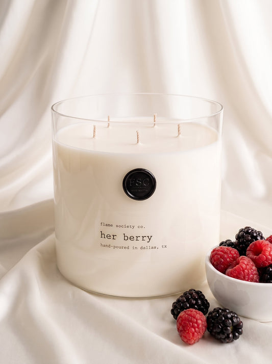 Flame Society Co. Big + Bougie 150oz Her Berry XL statement candle