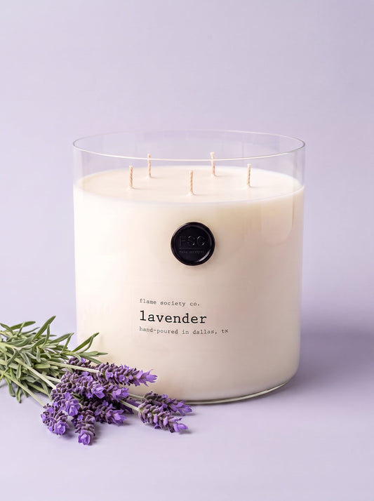 Flame Society Co. Big + Bougie 150oz Lavender Bergamot Warm Milk XL statement candle