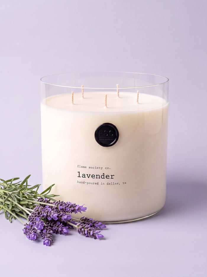 Flame Society Co. Big + Bougie 150oz Lavender Bergamot Warm Milk XL statement candle