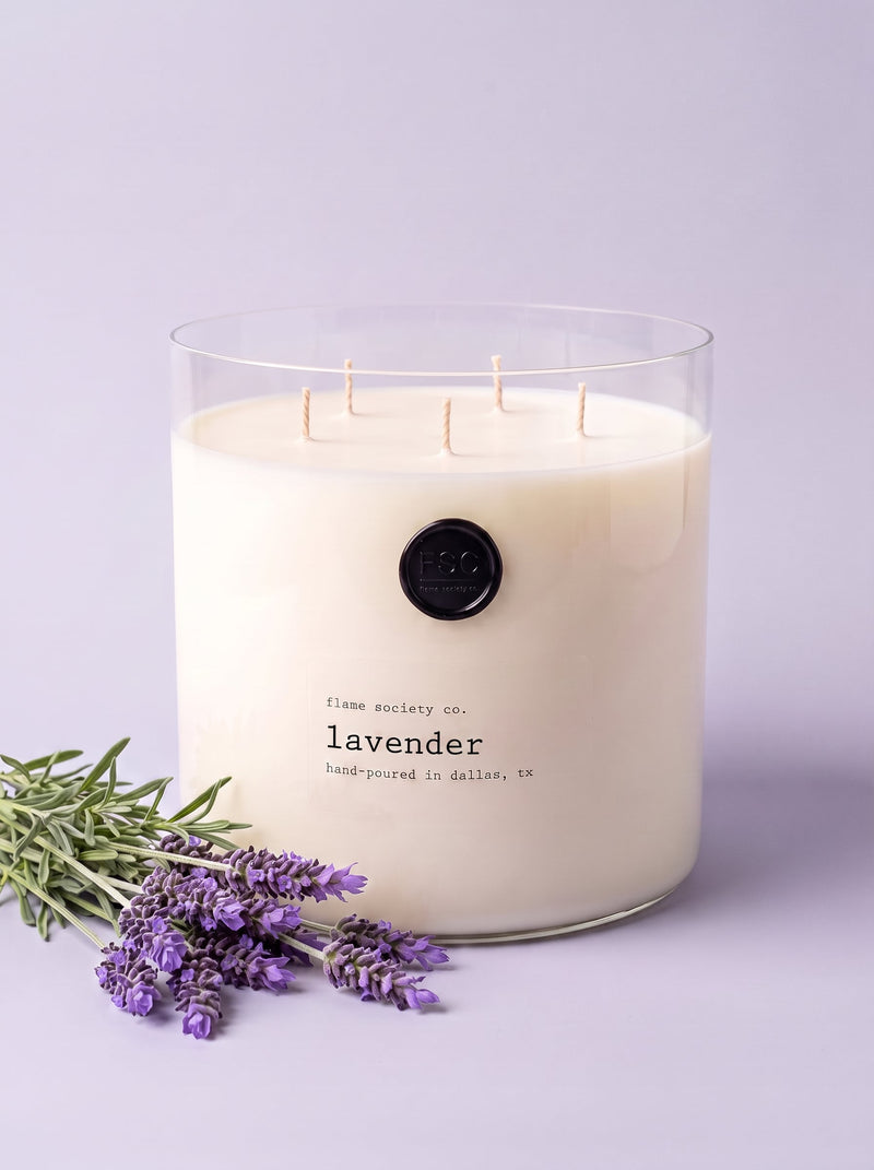 Flame Society Co. Big + Bougie 150oz Lavender Bergamot Warm Milk XL statement candle