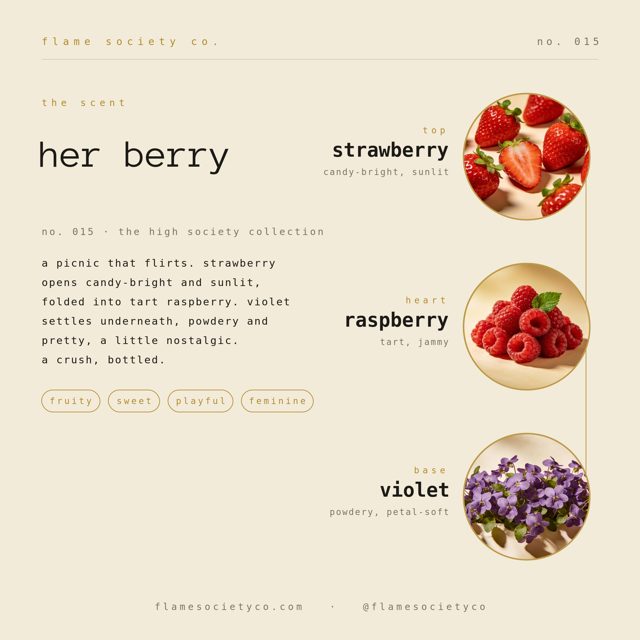 Her Berry candle — berries, soft florals and musk — Flame Society Co.
