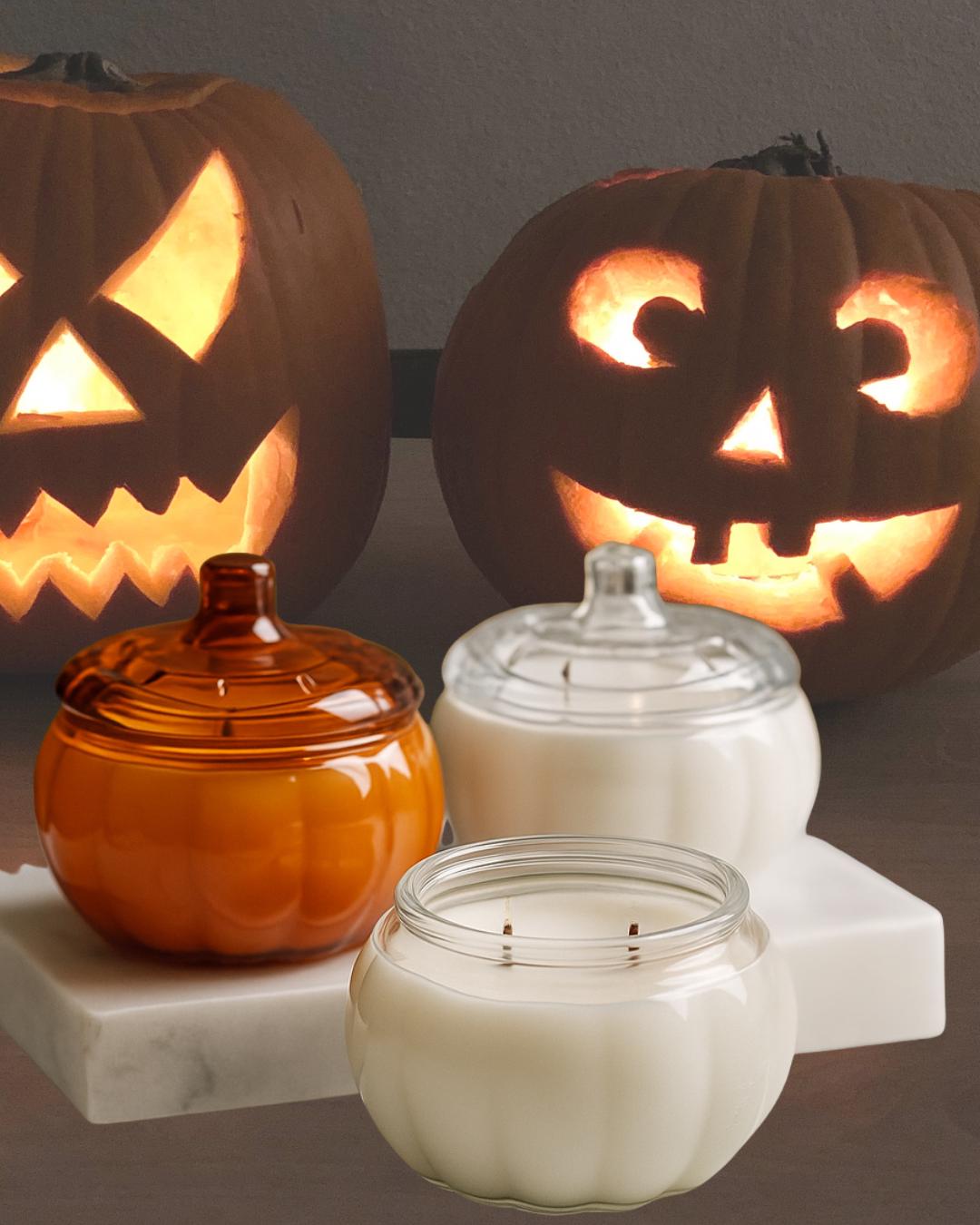 15oz Pumpkin Spice + Vanilla Soy Candle in Glass Pumpkin Jar | Reusable Jar | Autum Candle | Pumpkin Spice Candle | Fall Decor | Soy Candle