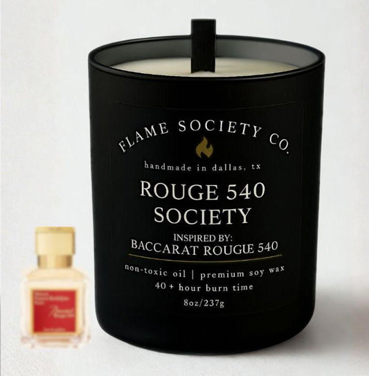 Baccarat Rouge 540 Inspired Candle: 8oz, 12oz CocoSoy Luxury Scent, Non-Toxic