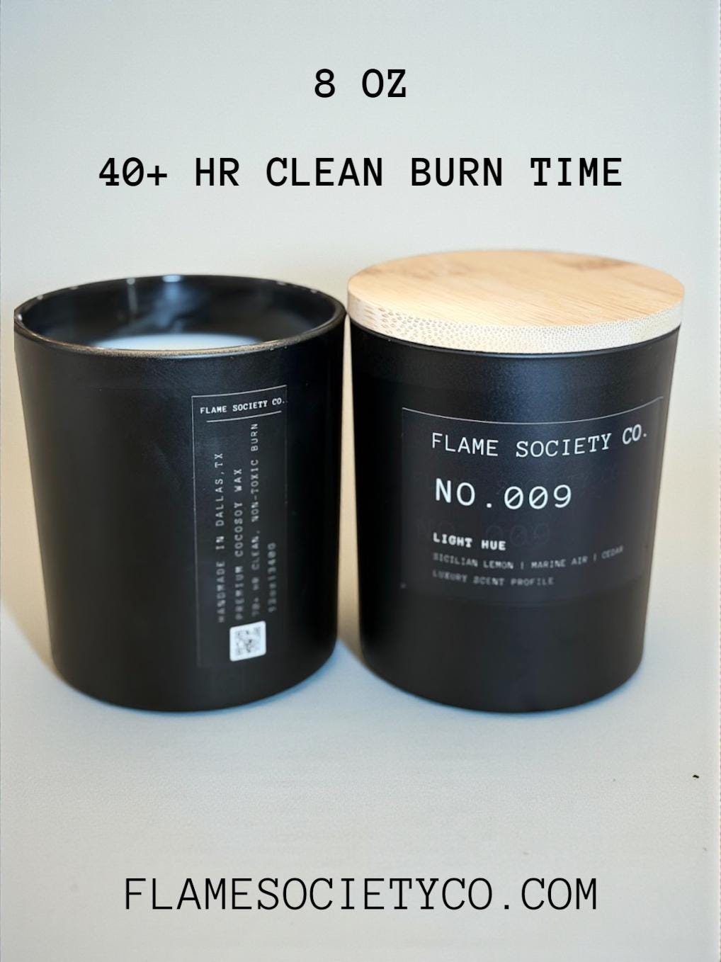 No. 009 Light Hue Candle | CocoSoy Wax, Clean Citrus & Floral Fragrance
