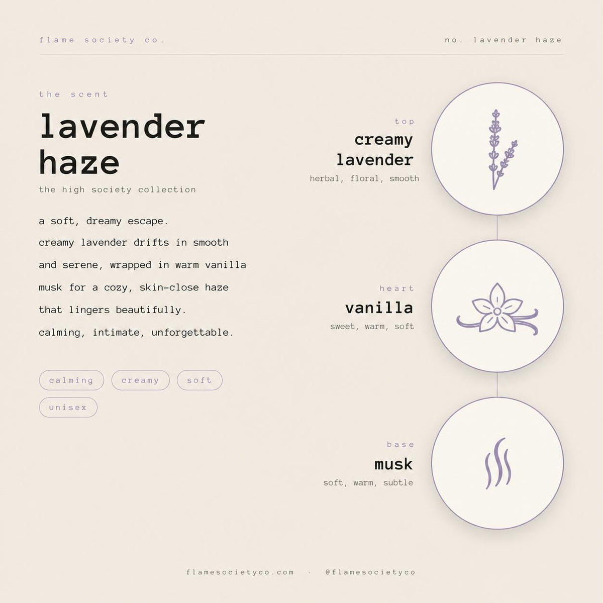 Lavender Haze | Creamy Lavender & Vanilla Musk Candle | Calming CocoSoy Candle