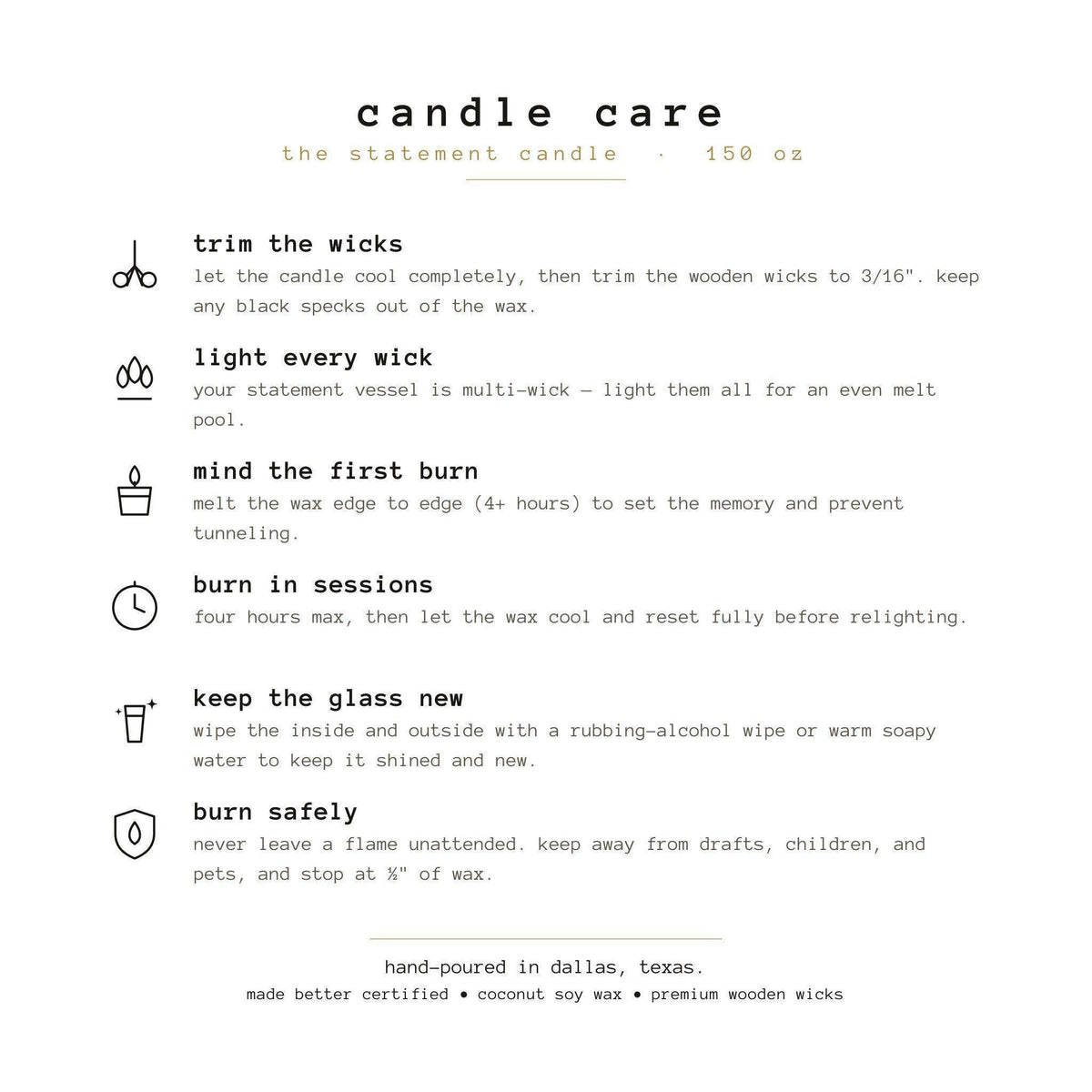 Big + Bougie XL 150oz Statement Candle with Wick Snuffer | 400+ Hour Burn | Free Shipping | Custom Options | Cocosoy Wax + Organic Fragrance
