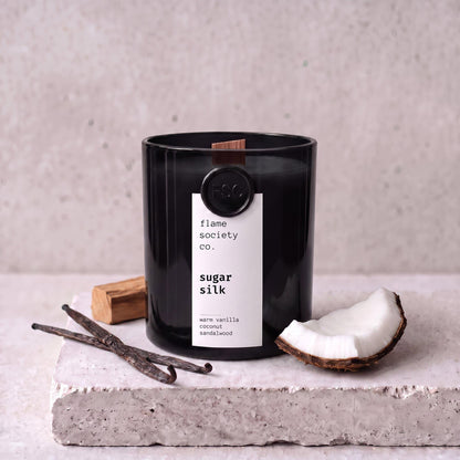Sugar Silk | Warm Vanilla, Coconut & Sandalwood Candle | Sweet Luxury CocoSoy Candle