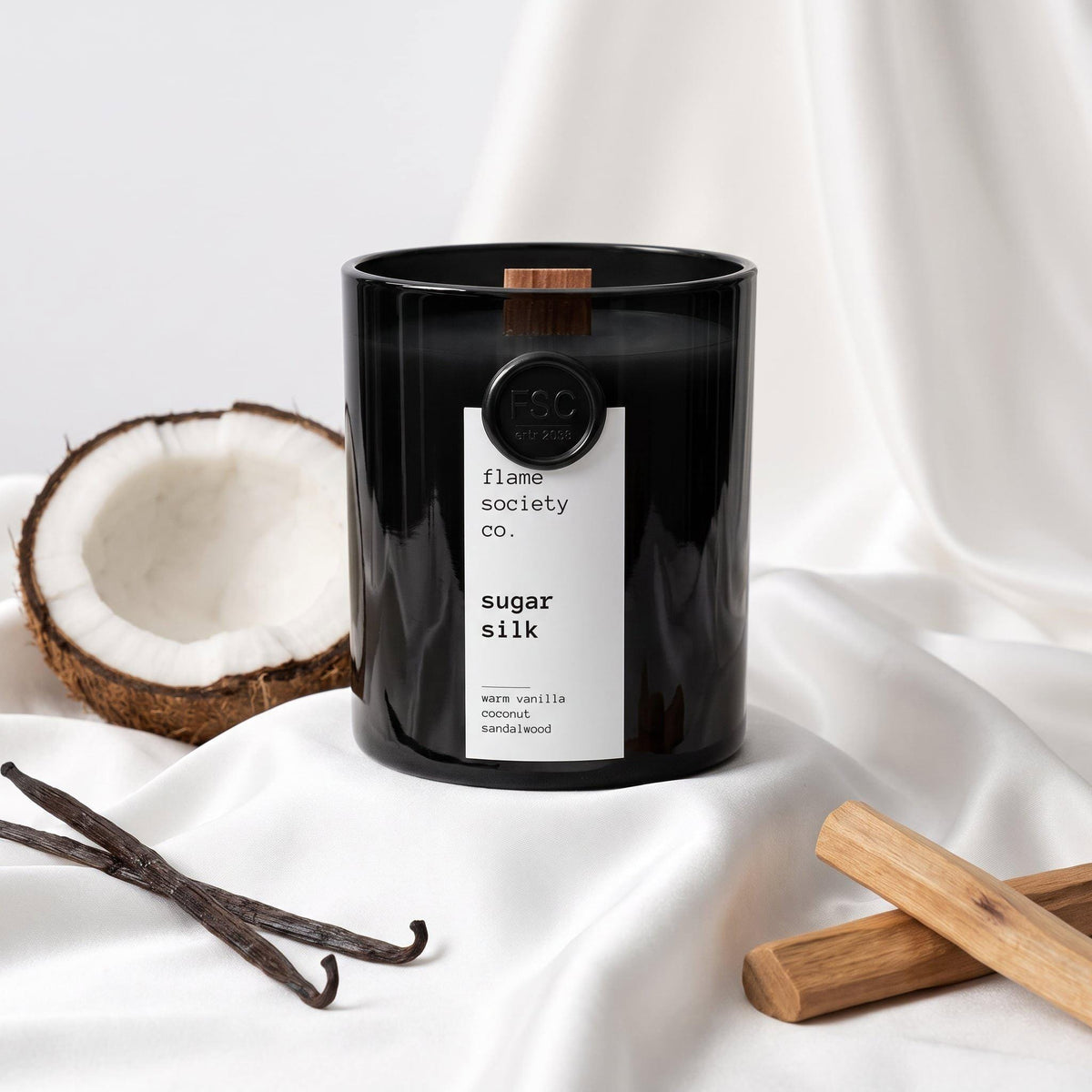 Sugar Silk | Warm Vanilla, Coconut & Sandalwood Candle | Sweet Luxury CocoSoy Candle