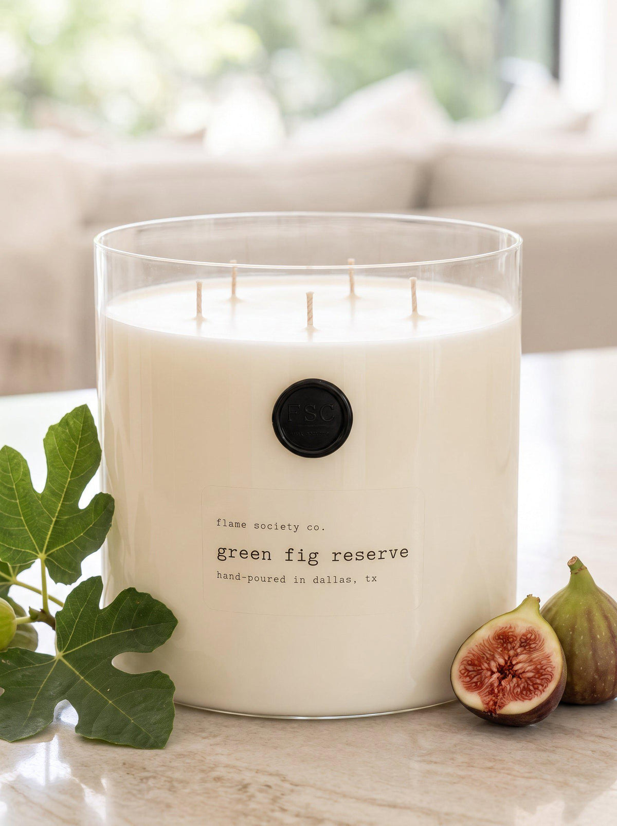 Green Fig Reserve | Green Fig, Fig Leaf & Coconut Candle | Fresh Luxury CocoSoy Candle