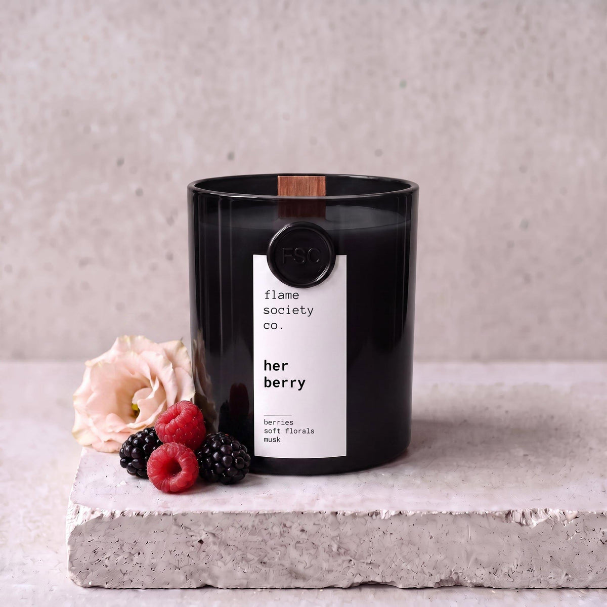 Her Berry | Berries, Soft Florals & Musk Candle | Sweet Feminine CocoSoy Candle