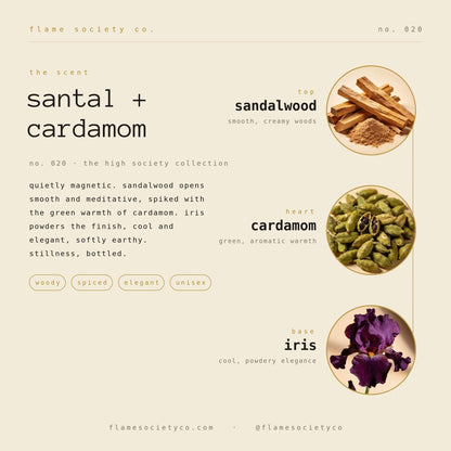 No. 033 | Santal + Cardamom | Luxury Cocosoy Candle | Black Matte Vessel | Clean Burn