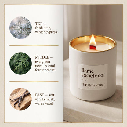 Christmas Tree | Fresh Pine, Cypress & Vanilla Musk Candle | Holiday CocoSoy Candle