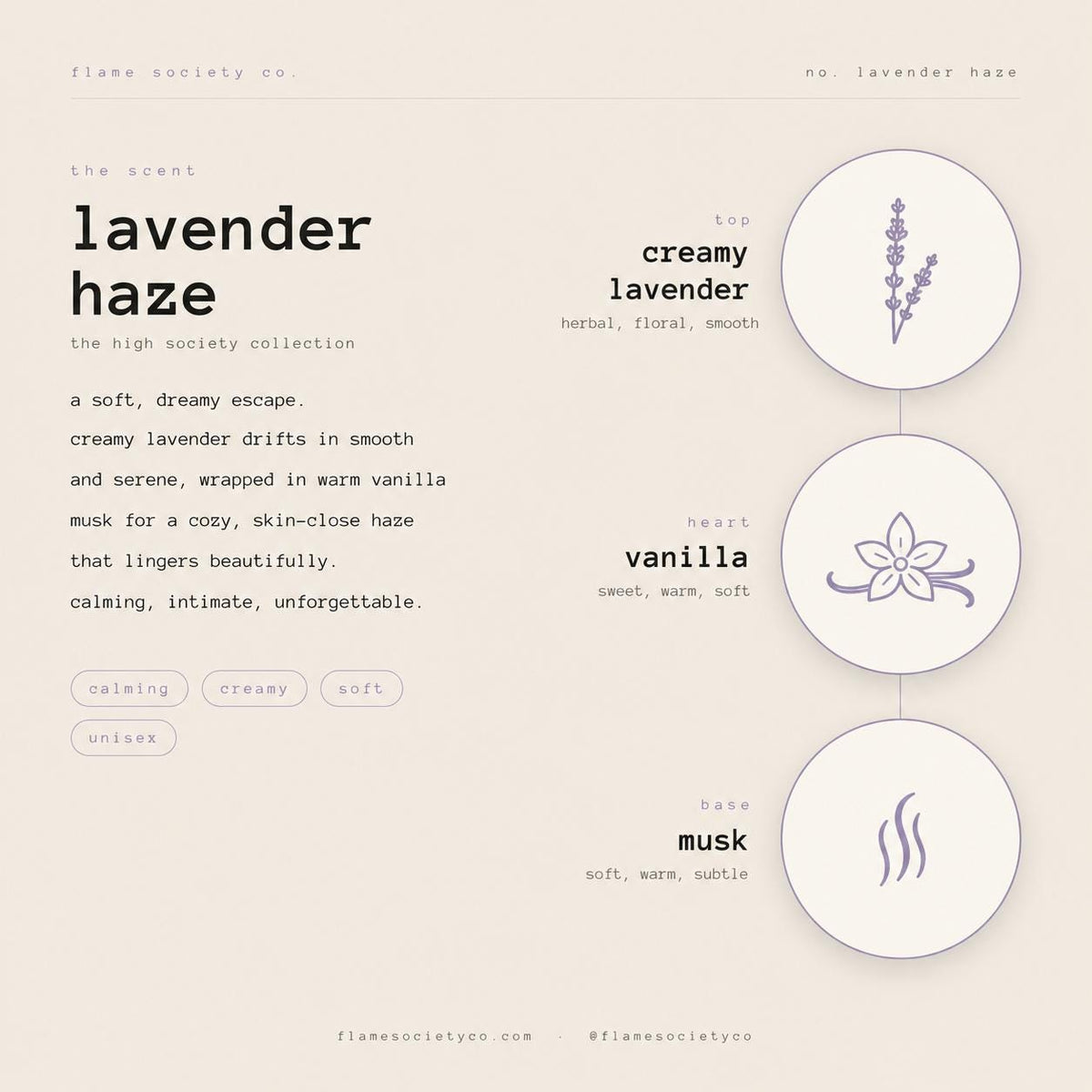 Lavender Haze Soy Candle | Creamy Lavender, Vanilla Musk, Amber Scent (Non-Toxic)