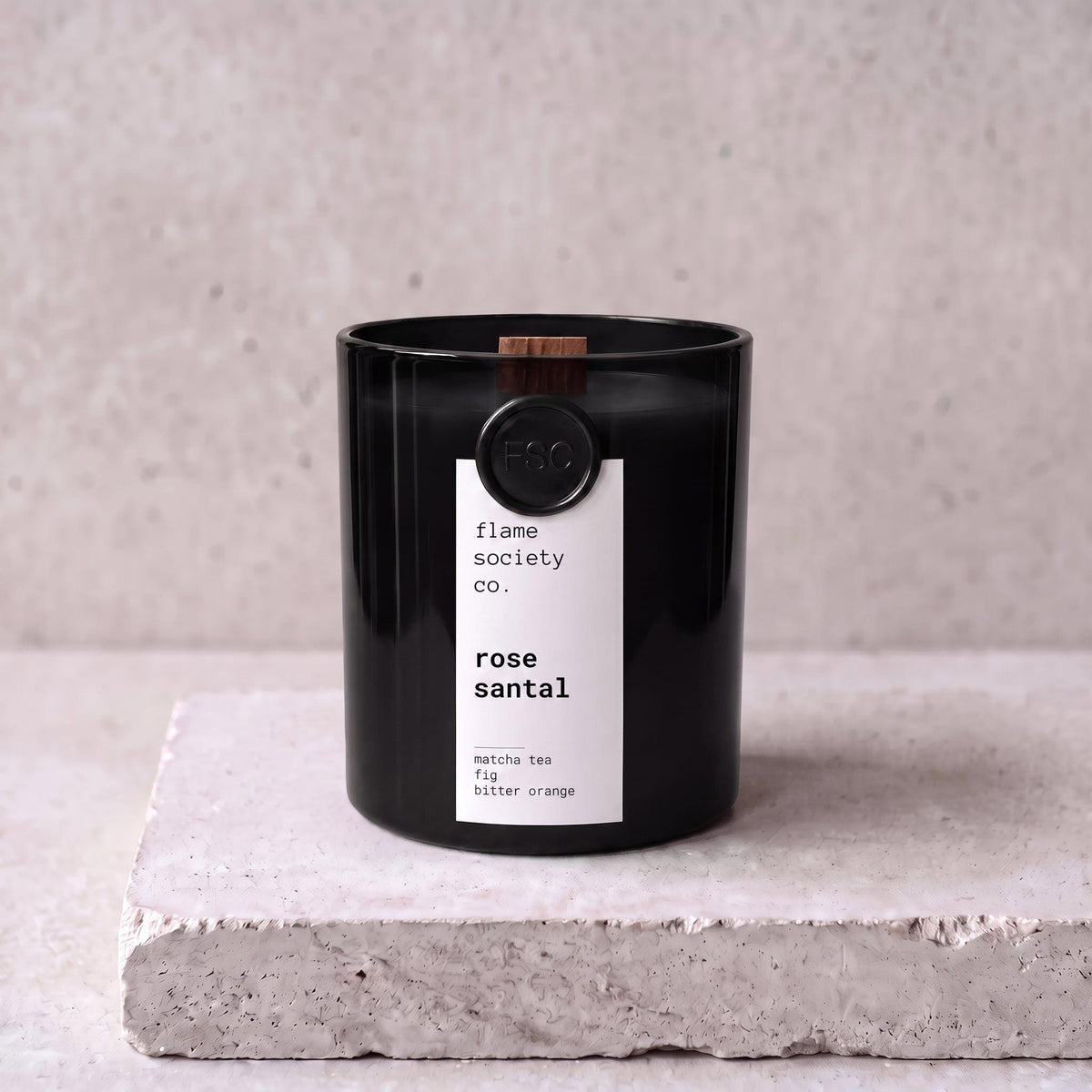 Rose Santal | Matcha Tea, Fig & Bitter Orange Candle | Fresh Green Luxury Candle