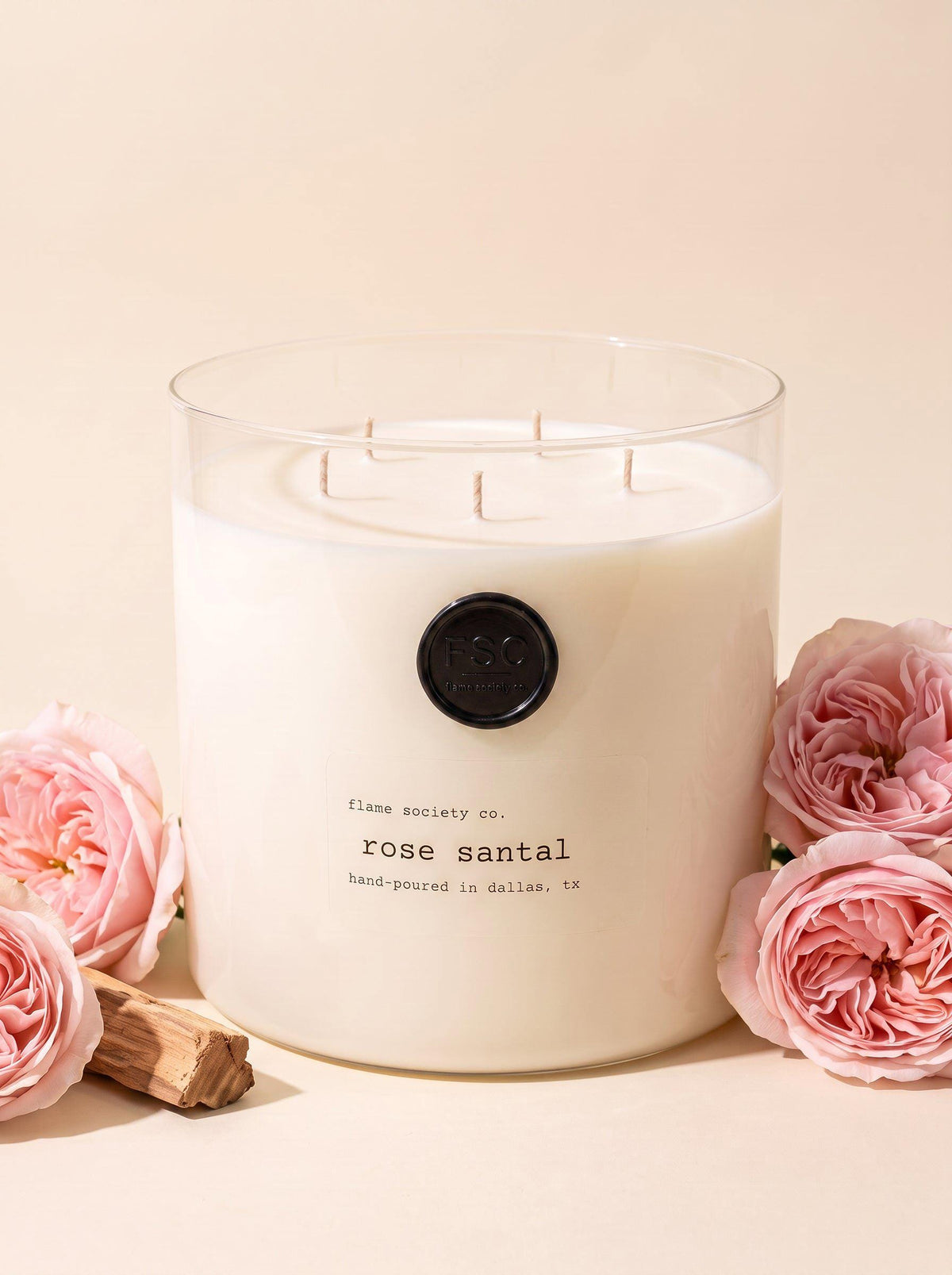 Rose Santal | Matcha Tea, Fig & Bitter Orange Candle | Fresh Green Luxury Candle