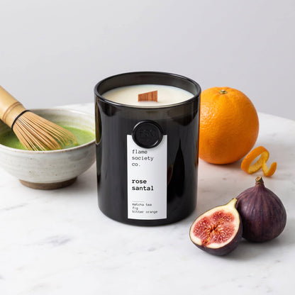 Rose Santal | Matcha Tea, Fig & Bitter Orange Candle | Fresh Green Luxury Candle