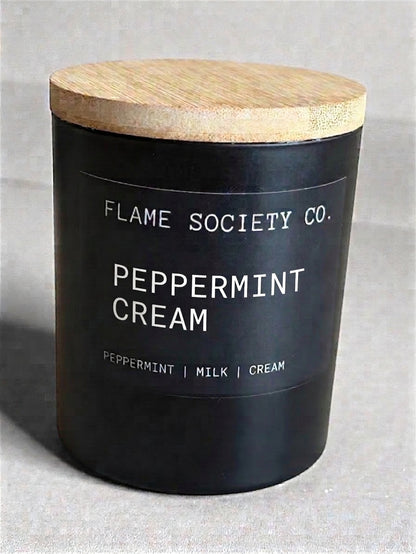 Hand-poured Peppermint Cream holiday candle