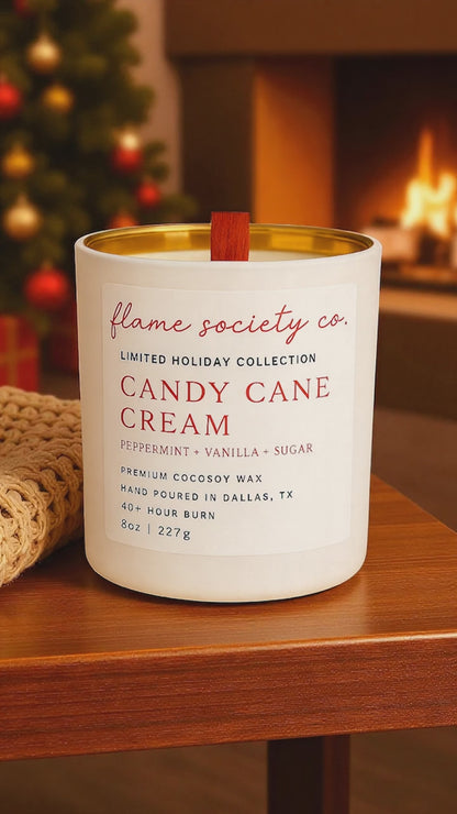 Candy Cane Cream Holiday Candle & Wax Melts
